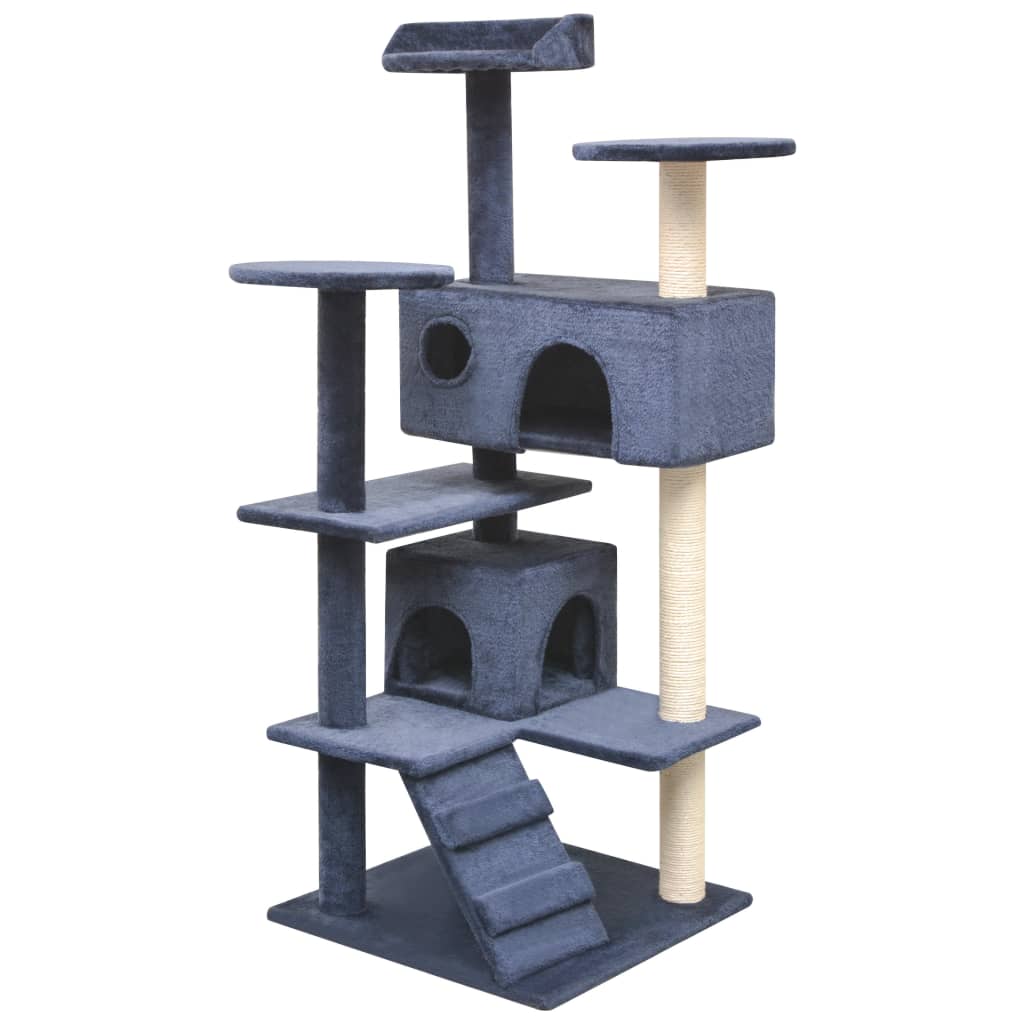 Cat Tree With Sisal Scratching Posts 125 Cm Paw Prints Grey