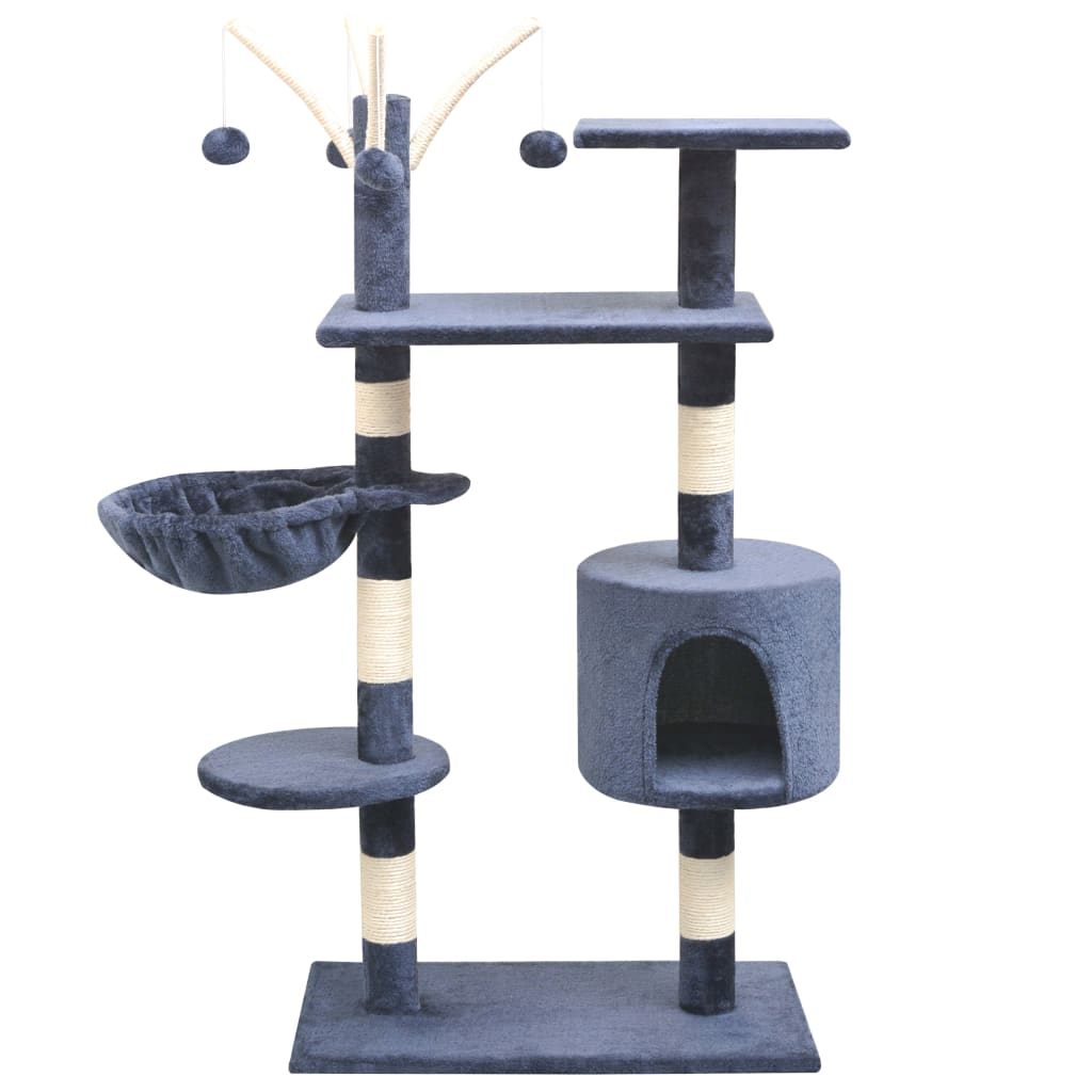Cat Tree With Sisal Scratching Posts 125 Cm Paw Prints Grey
