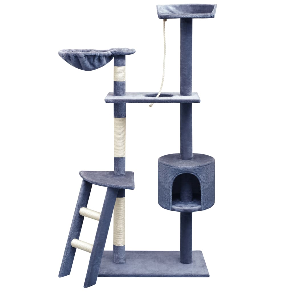 Cat Tree With Sisal Scratching Posts 125 Cm Paw Prints Grey