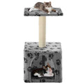 Cat Tree With Sisal Scratching Post 55 Cm Grey Paw Print
