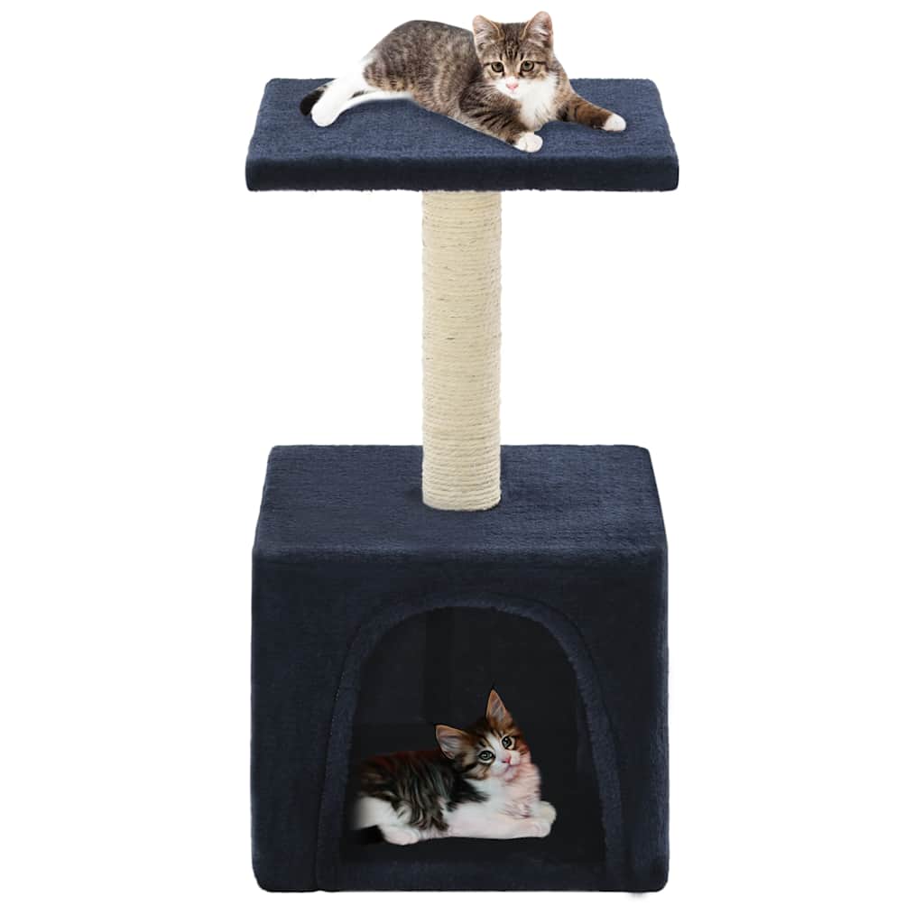Cat Tree With Sisal Scratching Post 55 Cm Grey Paw Print