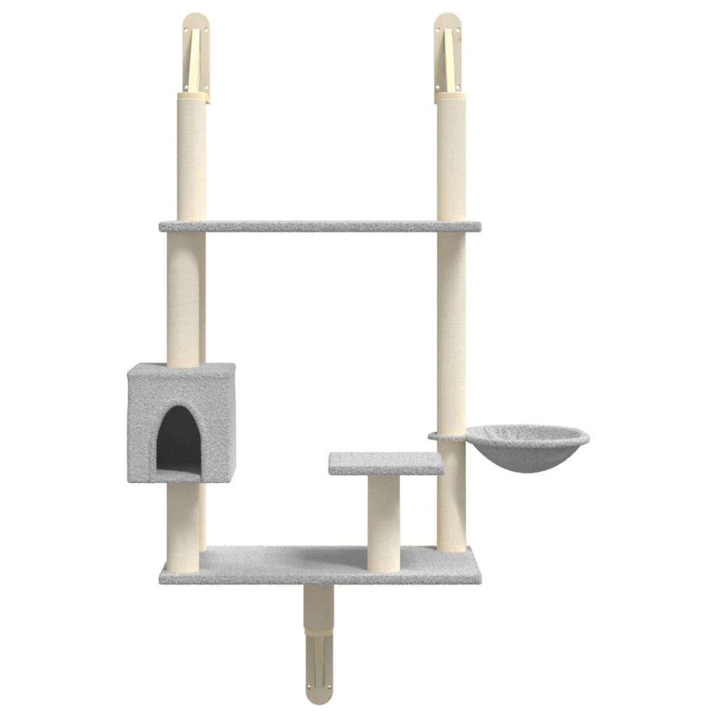 Wall-Mounted Cat Tree With Scratching Post 153 Cm