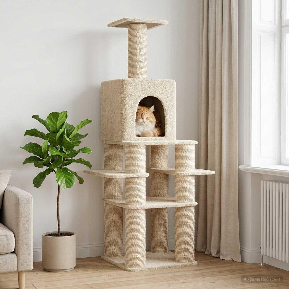 Cat Tree With Sisal Scratching Posts 180 Cm
