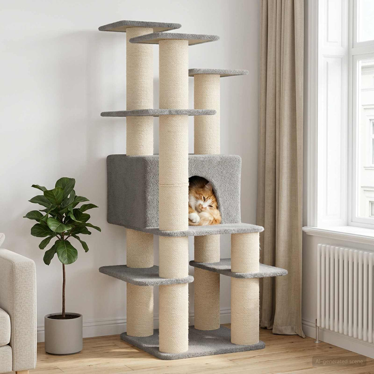 Cat Tree With Sisal Scratching Posts 161 Cm