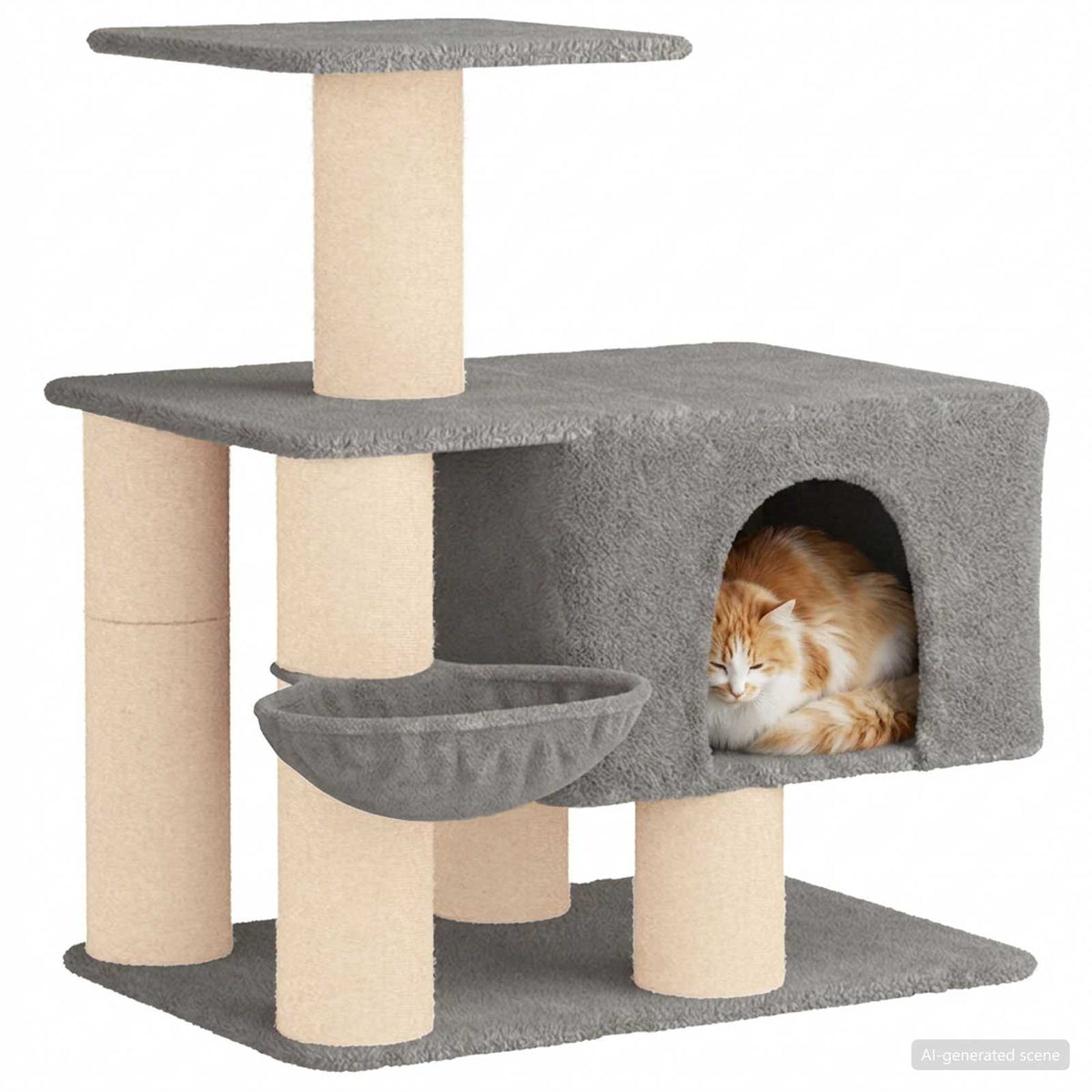 Cat Tree With Sisal Scratching Posts 96 Cm